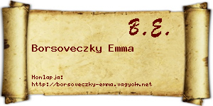 Borsoveczky Emma névjegykártya